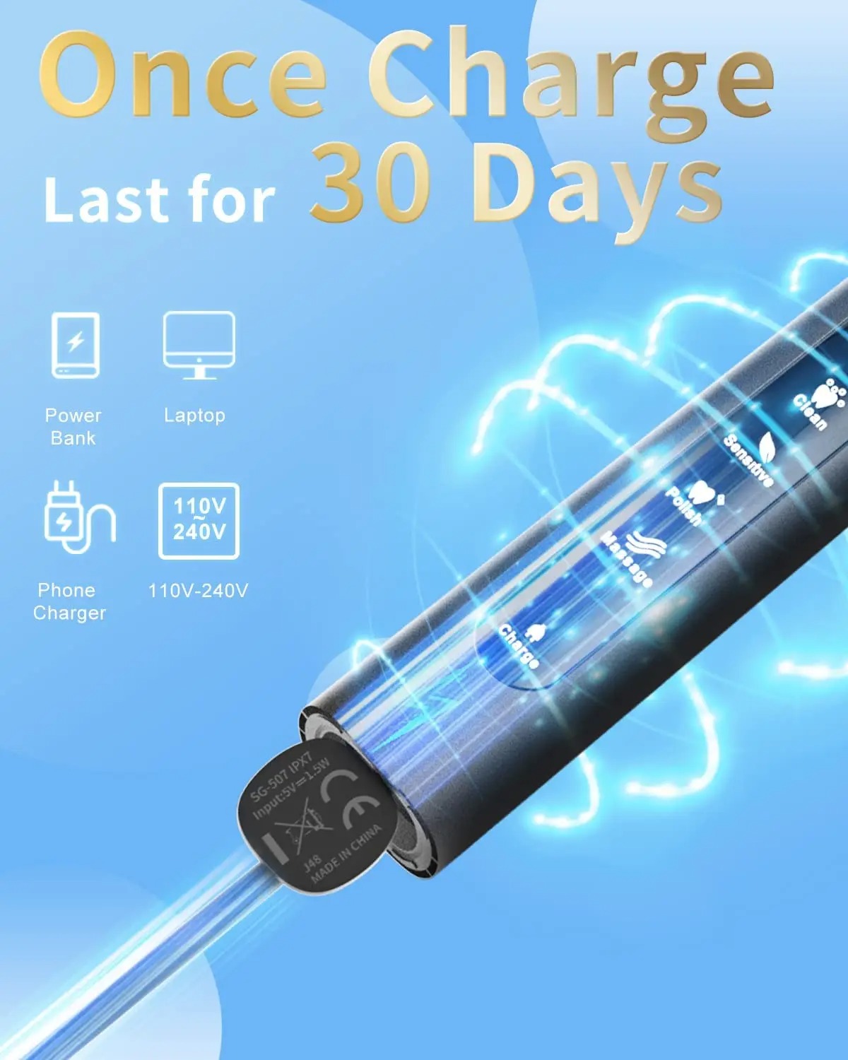 מברשת שיניים חשמלית Seago Sonic – תמונה 4