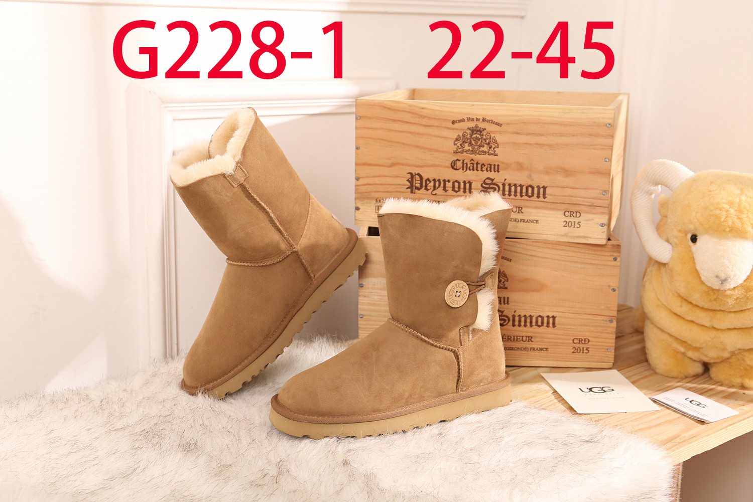 מגפי UGG כפתור נשים וילדים – תמונה 3