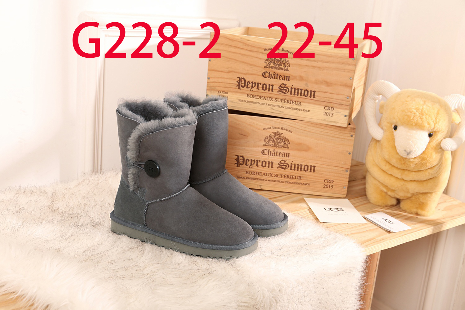 מגפי UGG כפתור נשים וילדים – תמונה 4