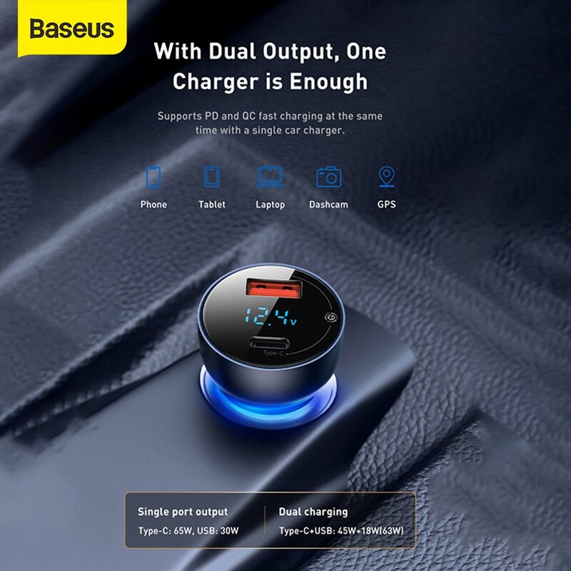 מטען לרכב Baseus 65W – תמונה 7
