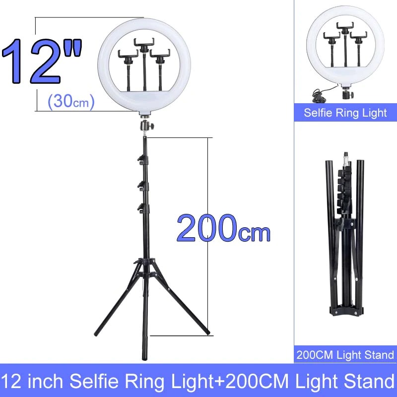 מנורת רינג LED עם חצובה – תמונה 4