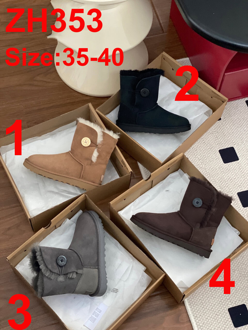 מגפיים UGG עם כפתור – תמונה 3